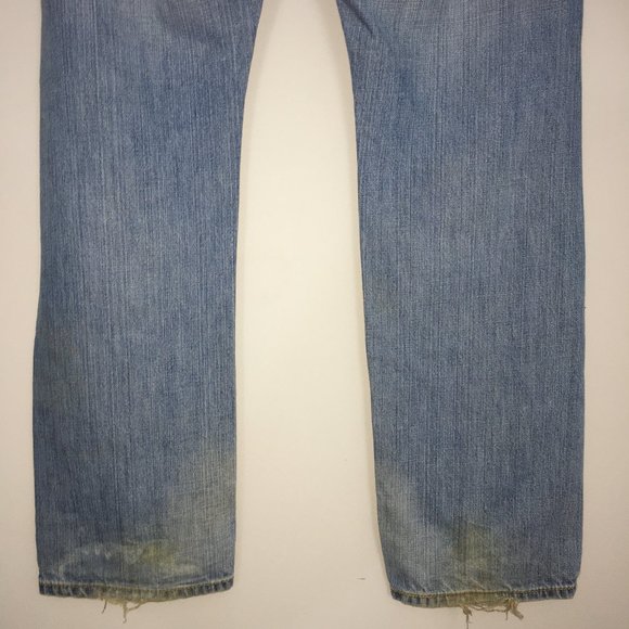 SilverTab Mens 34x30 Distressed Embroidered Flap Pocket Light Wash Straight Jean - Picture 3 of 12